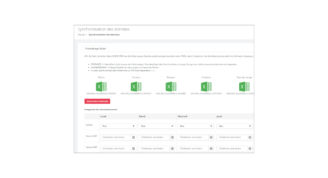 DIANECRM- interface de synchronisation des données